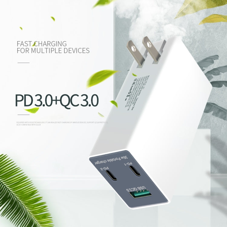 WLX-X3 36W 90度可摺疊插腳便攜式多功能USB充電器 美規