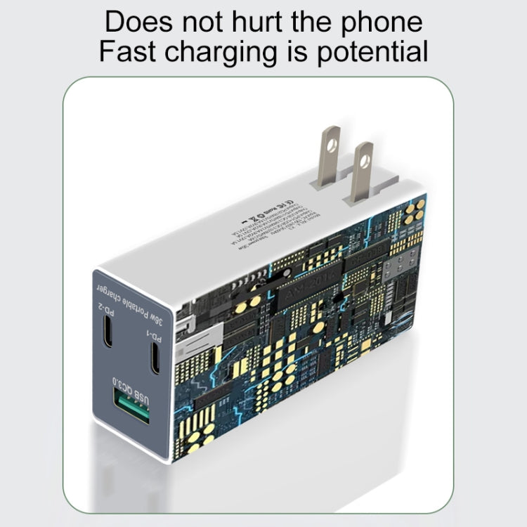 WLX-X3 36W 90度可摺疊插腳便攜式多功能USB充電器 美規