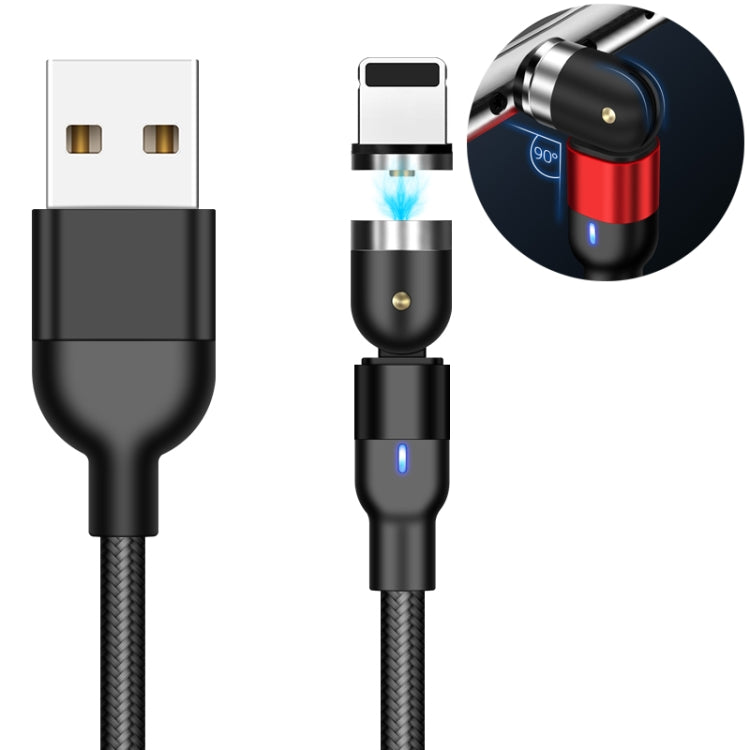 2m 2A USB 轉 8 Pin 尼龍編織可旋轉彎折磁吸線