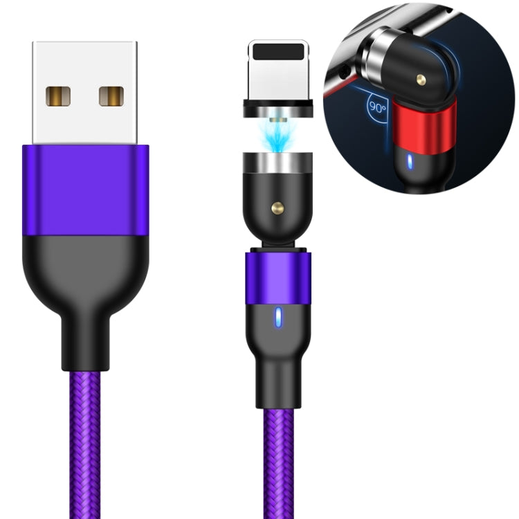 2m 2A USB 轉 8 Pin 尼龍編織可旋轉彎折磁吸線