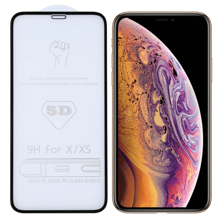 適用於iPhone X / XS / 11 Pro 9H 5D全屏全膠大弧邊鋼化貼膜
