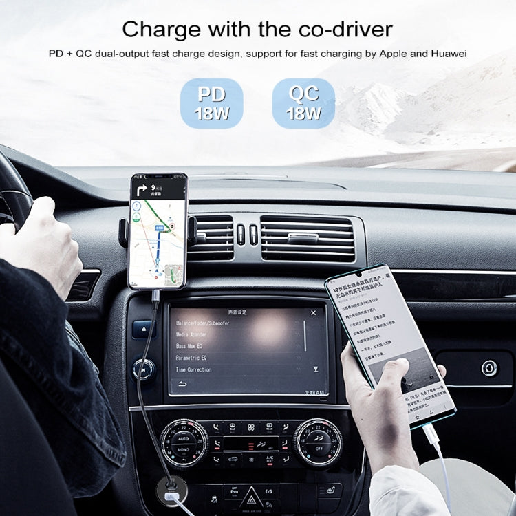 awei C-822 18W PD 8 Pin + 18W QC 3.0 USB接口 車載充電器