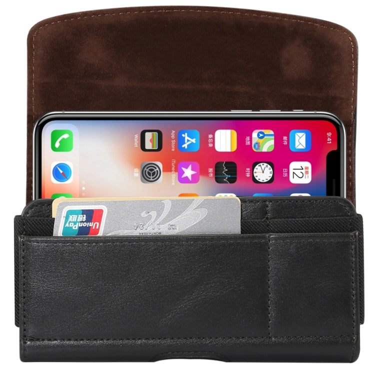 適用於iPhone X / XS 小羊皮彈力帶男士5.2英寸手機通用掛腰皮套卡槽
