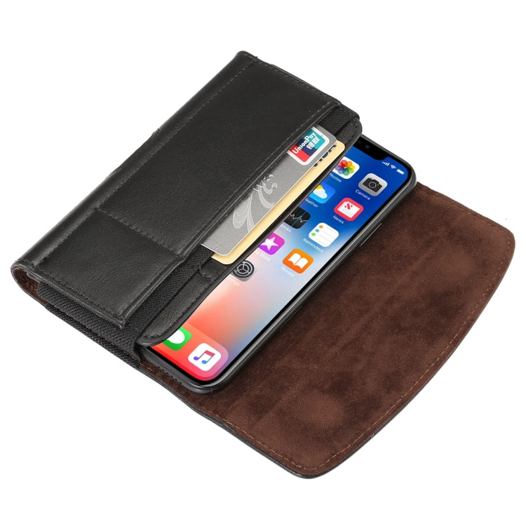 適用於iPhone X / XS 小羊皮彈力帶男士5.2英寸手機通用掛腰皮套卡槽