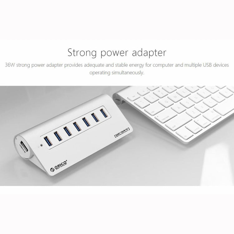 ORICO M3H7-V1 鋁合金7個USB 3.0接口HUB集線器帶30W電源適配器