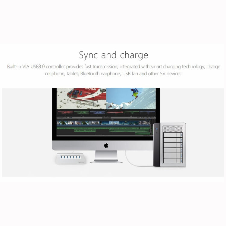 ORICO M3H7-V1 鋁合金7個USB 3.0接口HUB集線器帶30W電源適配器