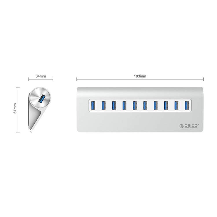 ORICO M3H10-U3-V2 鋁合金10個USB 3.0接口HUB集線器