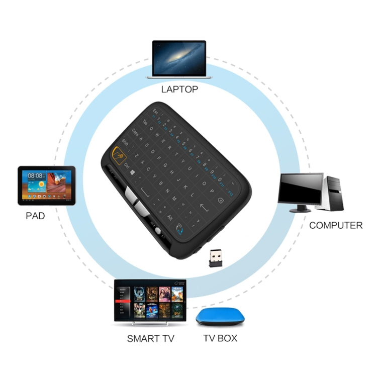 H18 2.4GHz空中飛鼠迷你無線鍵盤 帶觸控板&震動