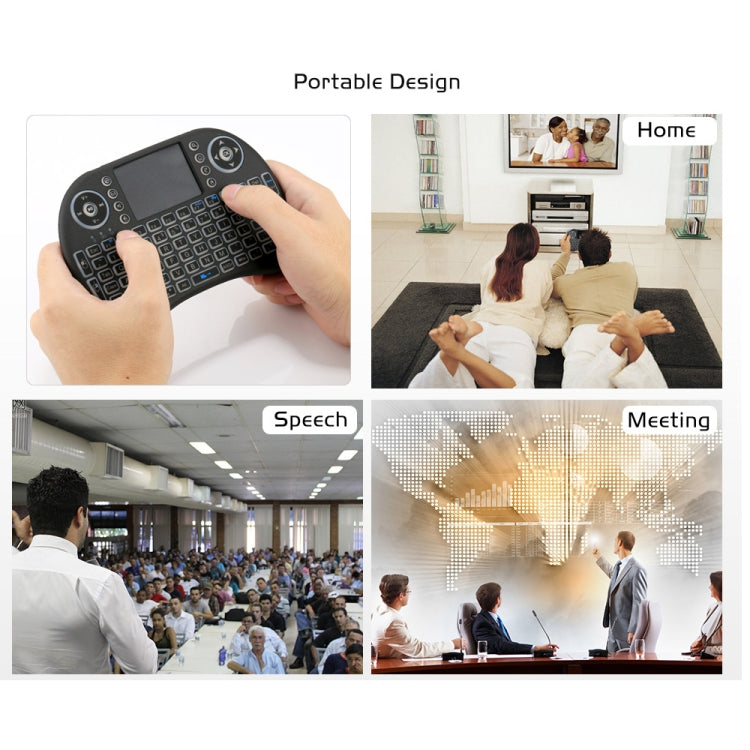 2.4GHz 迷你i8跑馬燈無線鍵盤 帶背光&觸控板&多媒體控制