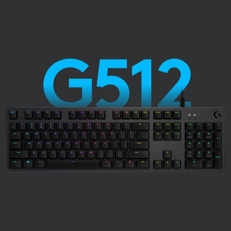 羅技 G512 RGBC軸机械有線遊戲鍵盤，線長：1.8m