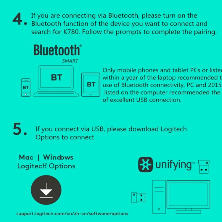 羅技 K780 多設備藍牙+Unifying雙模式無線鍵盤帶支架