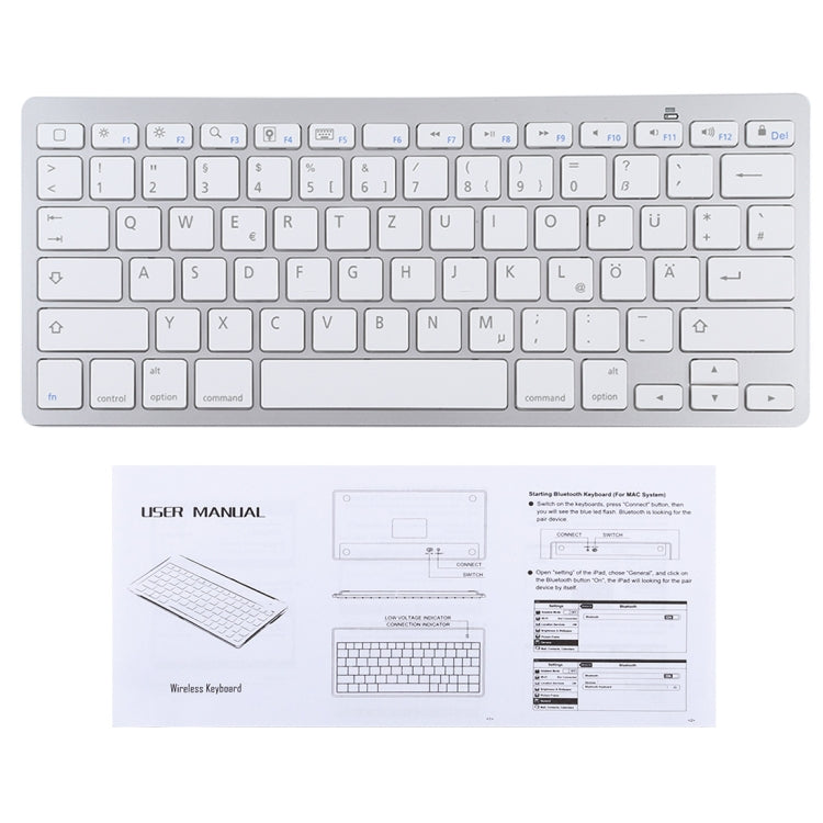 WB-8022 Ultra-thin Wireless Bluetooth Keyboard, German Keys