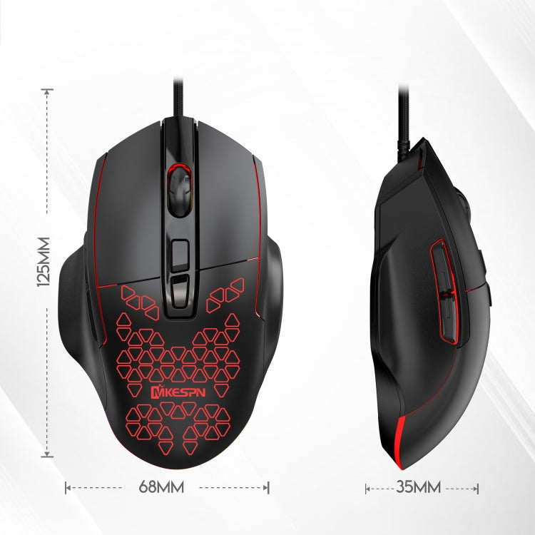 MKESPN X11 7按鍵 7200DPI RGB有線宏定義遊戲鼠標
