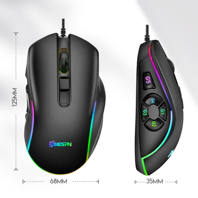 MKESPN X9 10按鍵 7200DPI RGB宏定義遊戲有線鼠標
