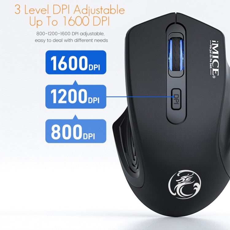 iMICE G-1800 4按鍵 1600 DPI 2.4GHz單模充電靜音無線鼠標
