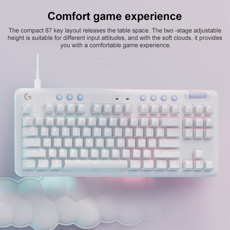 Logitech Aurora G713 RGB Wired Game E-sports 87-key Mechanical Keyboard with Palm Support, Tea Shaft