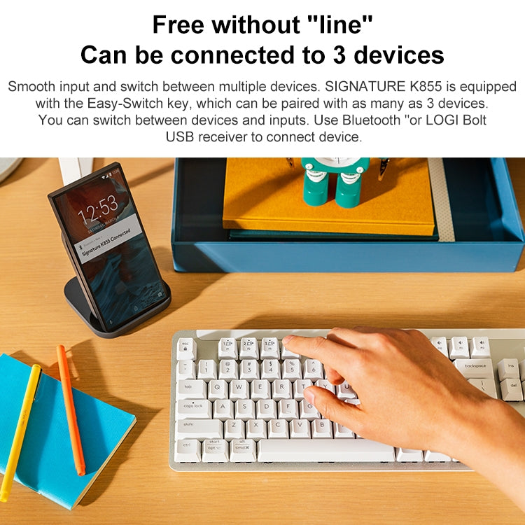 羅技 K855 無線藍牙雙模靜音机械鍵盤