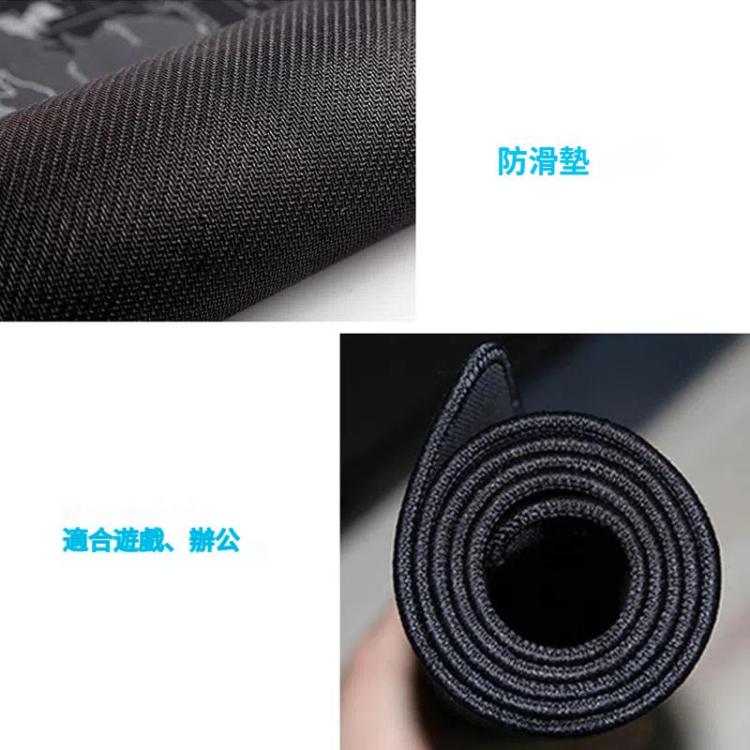 防滑世界地圖圖案 橡膠布面遊戲鼠標墊鍵盤墊，尺寸：80 x 30cm