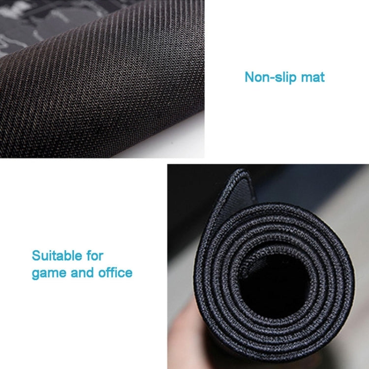 防滑世界地圖圖案 橡膠布面遊戲鼠標墊鍵盤墊，尺寸：60 x 30cm