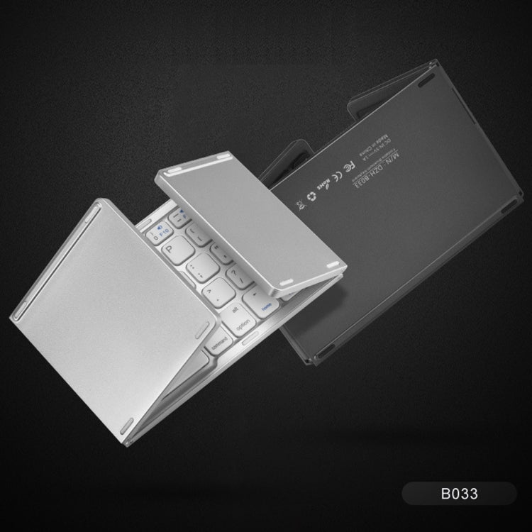 B033 可充電 3折摺疊 64鍵無線藍牙鍵盤，帶觸摸板