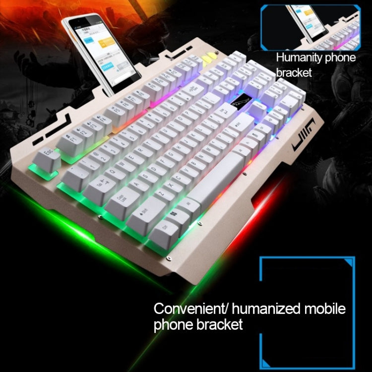 追光豹 G700 USB RGB背光有線光電遊戲鼠標鍵盤套裝，鍵盤線長：1.35m，鼠標線長：1.3m
