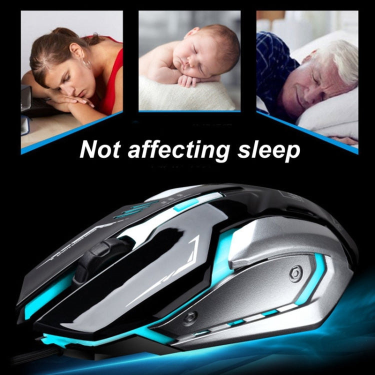 追光豹 K1 USB 1600DPI三擋可調LED背光靜音有線光電遊戲鼠標，線長：1.3m