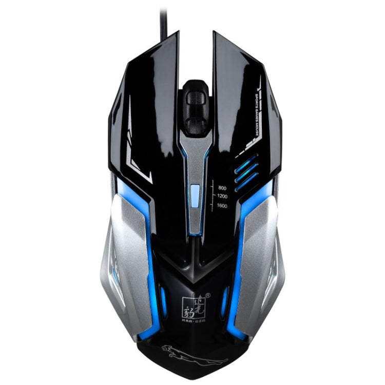 追光豹 K1 USB 1600DPI三擋可調LED背光靜音有線光電遊戲鼠標，線長：1.3m