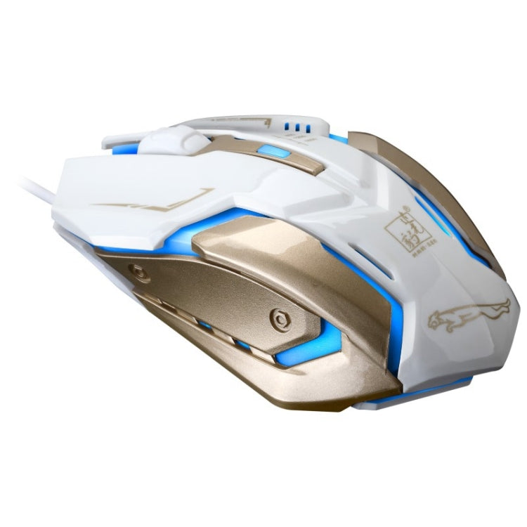 追光豹 K1 USB 1600DPI三擋可調LED背光靜音有線光電遊戲鼠標，線長：1.3m