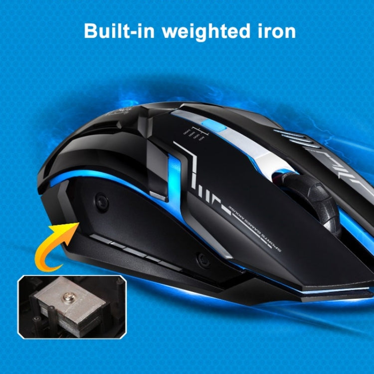 追光豹 V17 USB 2400DPI四檔可調節線條圖形有線光電遊戲鼠標帶LED呼吸燈，線長：1.45m