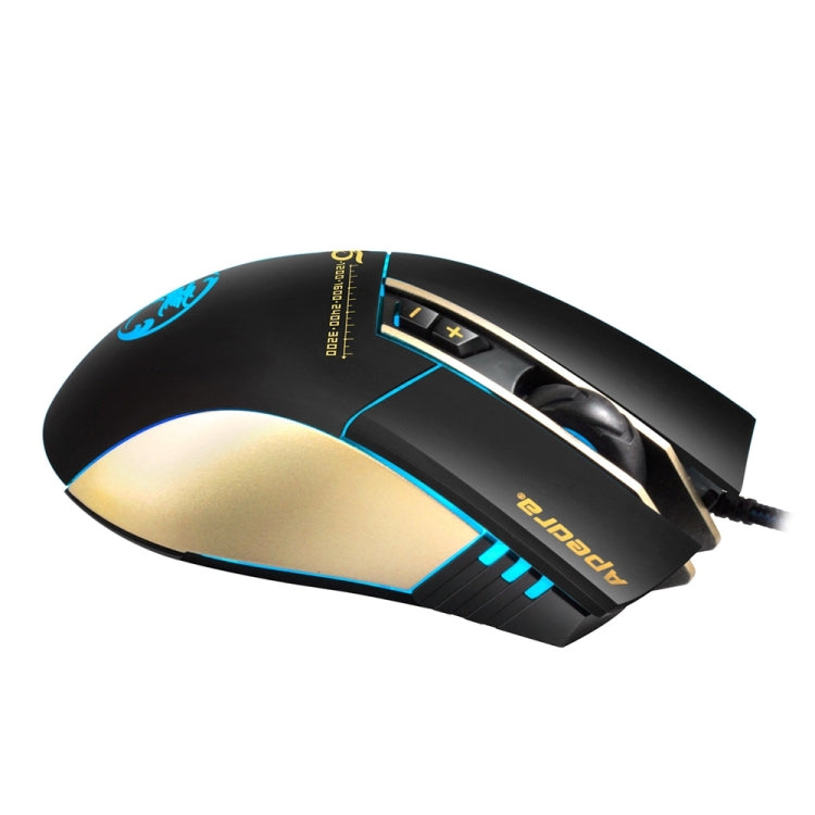 Apedra iMICE A5 高精度遊戲鼠標 LED四色控制呼吸燈USB 7按鈕3200 DPI有線光學遊戲鼠標