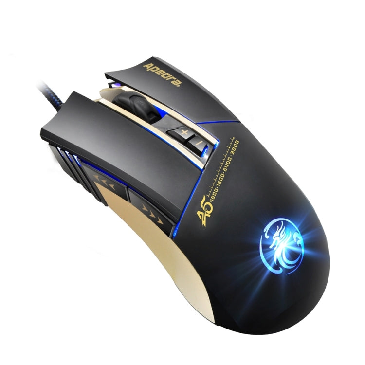 Apedra iMICE A5 高精度遊戲鼠標 LED四色控制呼吸燈USB 7按鈕3200 DPI有線光學遊戲鼠標