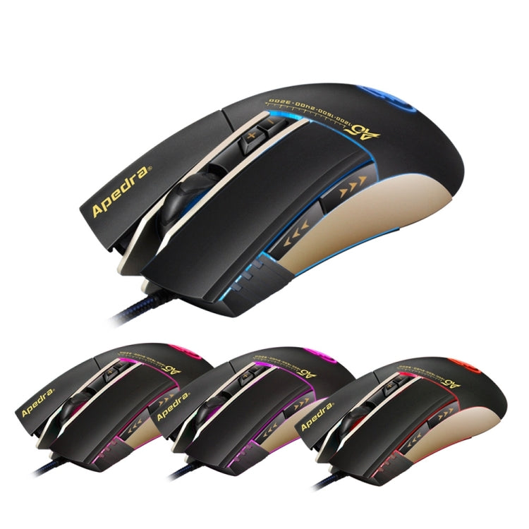 Apedra iMICE A5 高精度遊戲鼠標 LED四色控制呼吸燈USB 7按鈕3200 DPI有線光學遊戲鼠標