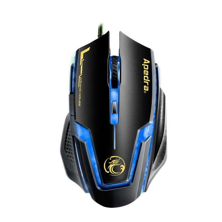 Apedra iMICE A9 高精度遊戲鼠標 LED四色控制呼吸燈USB 6按鈕3200 DPI有線光學遊戲鼠標