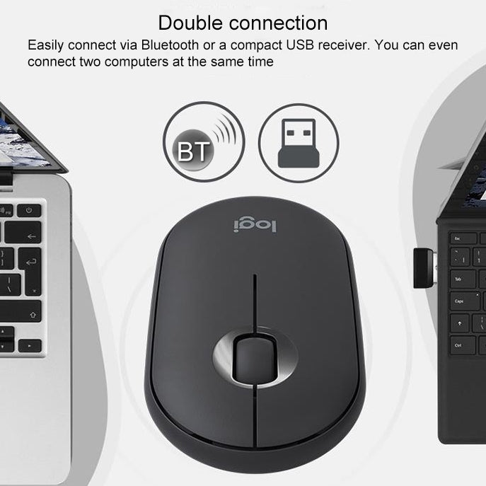 羅技 Pebble 鵝卵石造型輕薄3鍵1000DPI靜音無線藍牙光電鼠標，無線範圍：10m