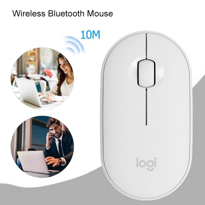 羅技 Pebble 鵝卵石造型輕薄3鍵1000DPI靜音無線藍牙光電鼠標，無線範圍：10m