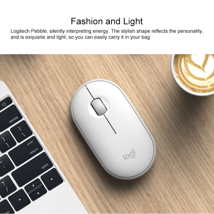 羅技 Pebble 鵝卵石造型輕薄3鍵1000DPI靜音無線藍牙光電鼠標，無線範圍：10m