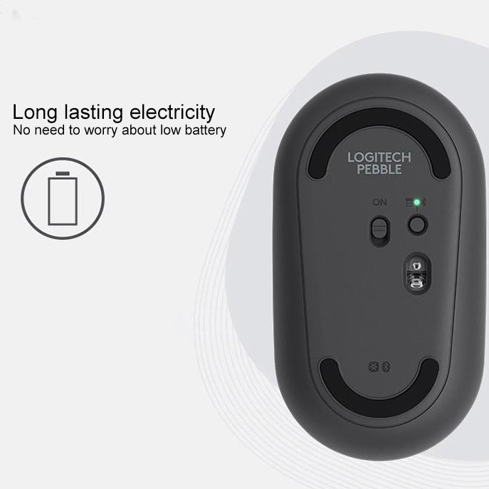 羅技 Pebble 鵝卵石造型輕薄3鍵1000DPI靜音無線藍牙光電鼠標，無線範圍：10m