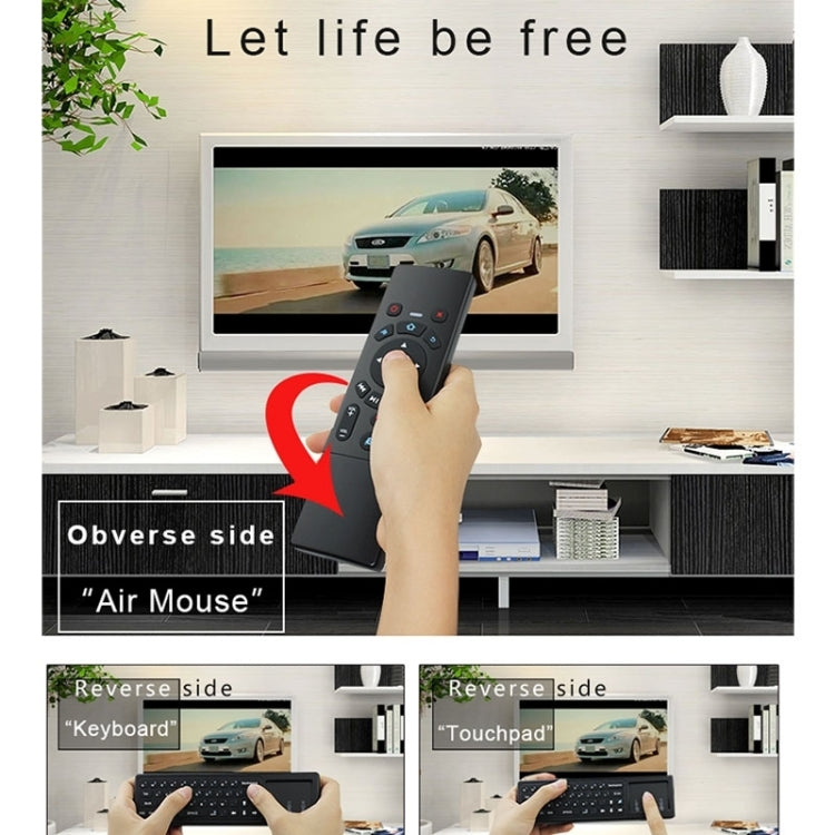 T6 彩光版 空中飛鼠2.4GHz無線鍵盤遙控器，帶觸摸板&IR學習