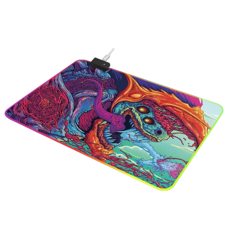 電腦怪獸圖案發光鼠標墊, 尺寸: 35 x 25 x 0.4cm