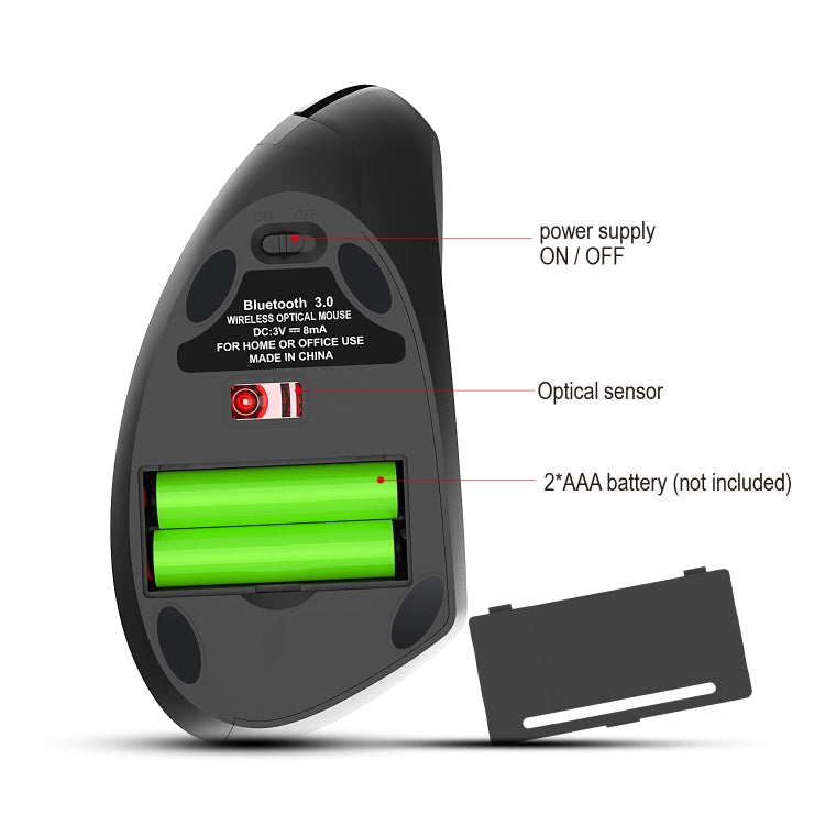 HXSJ T29 藍牙3.0 6鍵垂直無線藍牙鼠標 2400 DPI