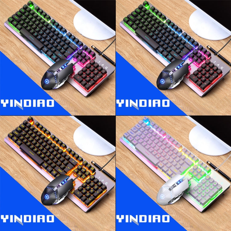 銀雕 K002 USB机械手感彩光鍵盤有聲鼠標耳機套裝 , RGB Backlight /  Black, RGB Backlight / Silent / Black, Orange Backlight / Black, RGB Backlight / White