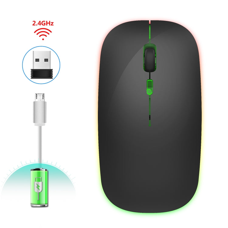 HXSJ M40 4鍵 2.4G七彩發光無線靜音鼠標