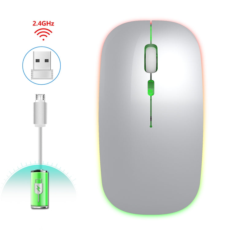 HXSJ M40 4鍵 2.4G七彩發光無線靜音鼠標