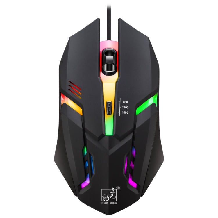 追光豹 K2 USB LED背光1600DPI三檔可調節有線光電遊戲鼠標，線長：1.3m