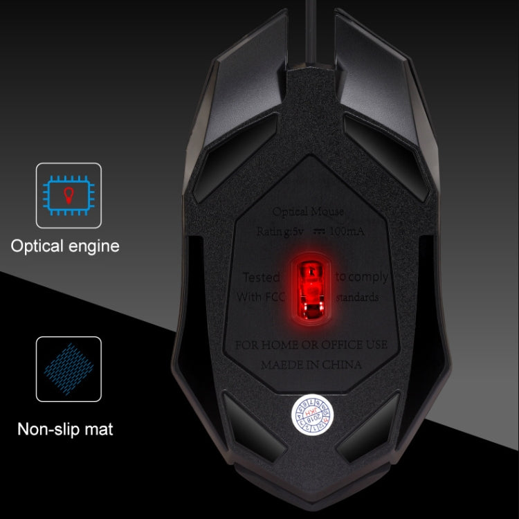 追光豹 K2 USB LED背光1600DPI三檔可調節有線光電遊戲鼠標，線長：1.3m