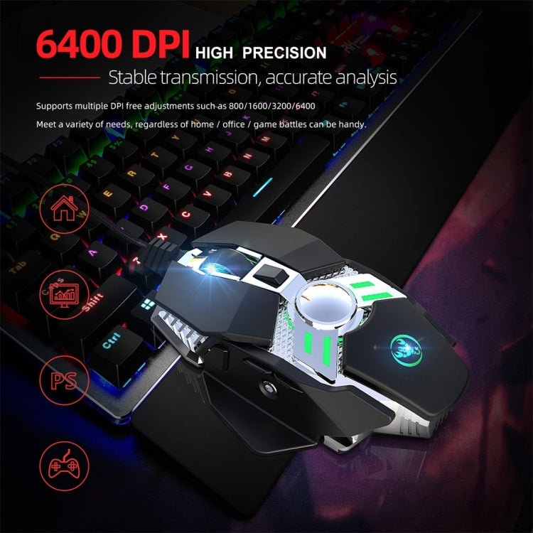 HXSJ J200 可編程有線机械遊戲鼠標帶燈光