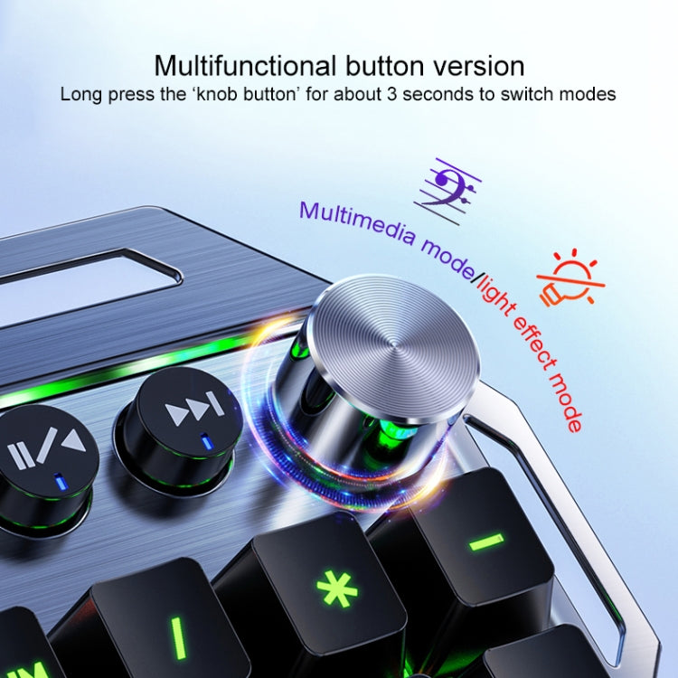 銀雕 K100 USB金屬机械遊戲有線鍵盤 混光青軸款