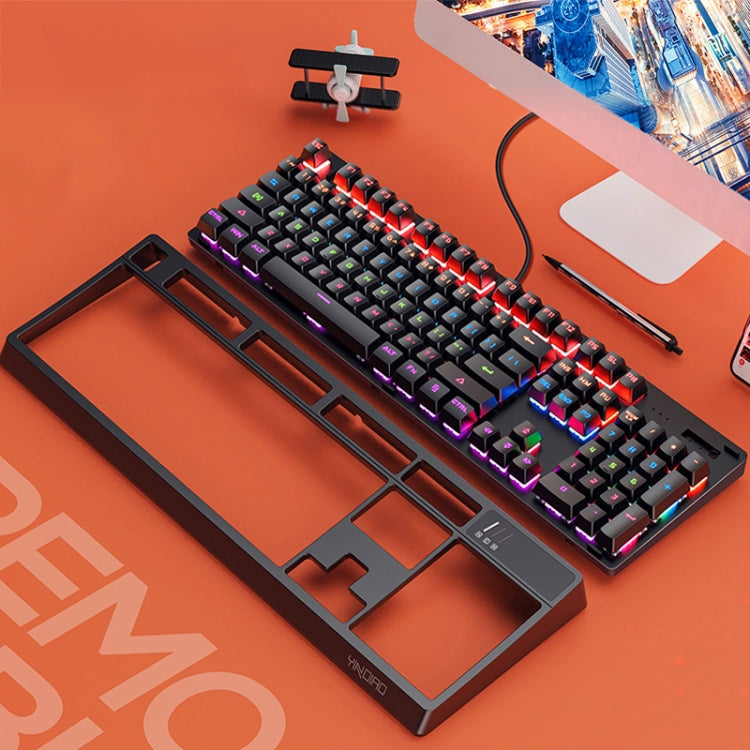 銀雕 K300 USB可拆面板机械發光遊戲青軸有線鍵盤