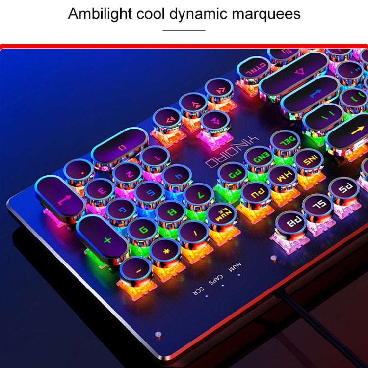 銀雕 召喚師 電鍍朋克混光USB机械遊戲有線鍵盤 青軸款