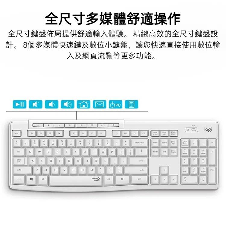 羅技 MK295 USB無線靜音鍵盤鼠標套件
